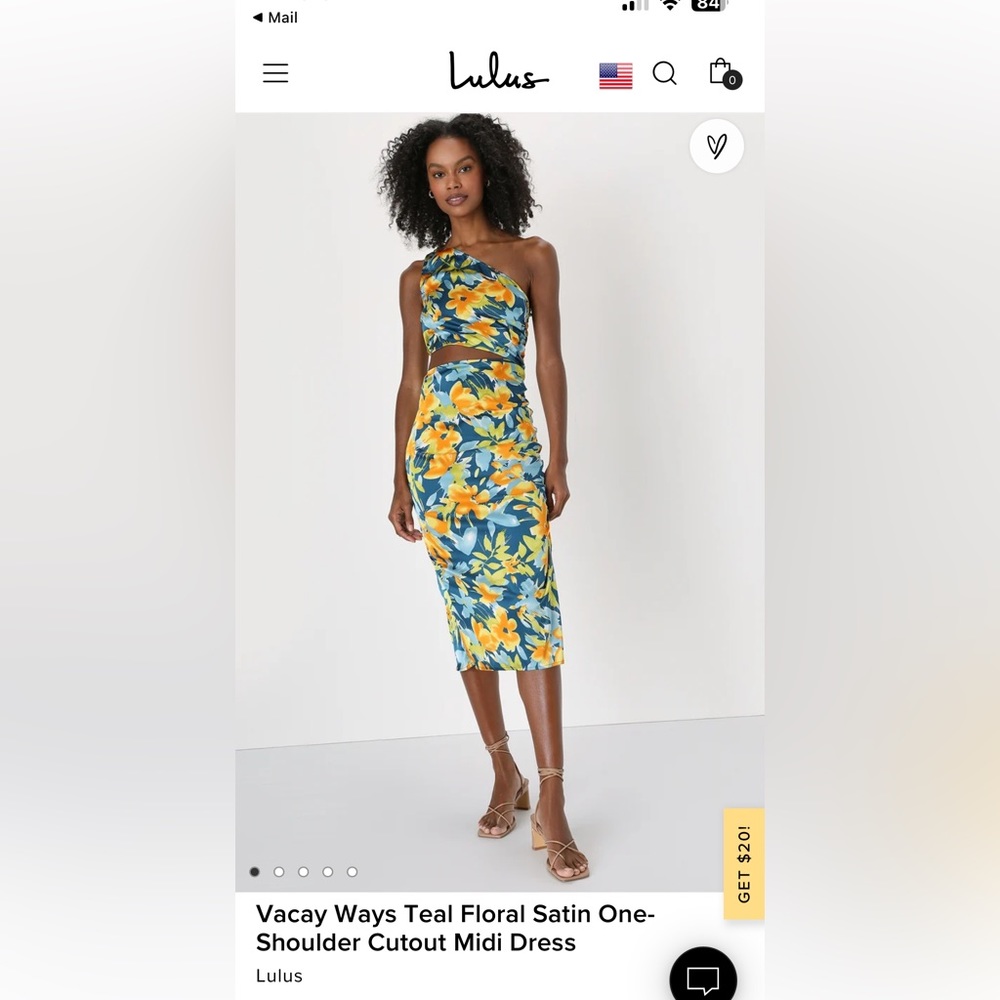 Lulus teal floral vacation dress